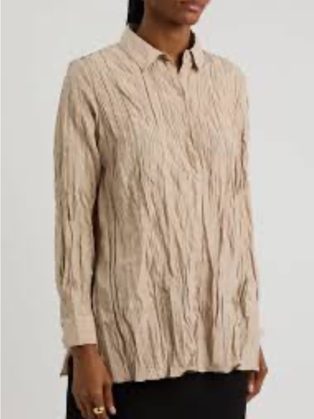 EILEEN FISHER Crinkle Silk Habutal Shirt Size XL, NWT